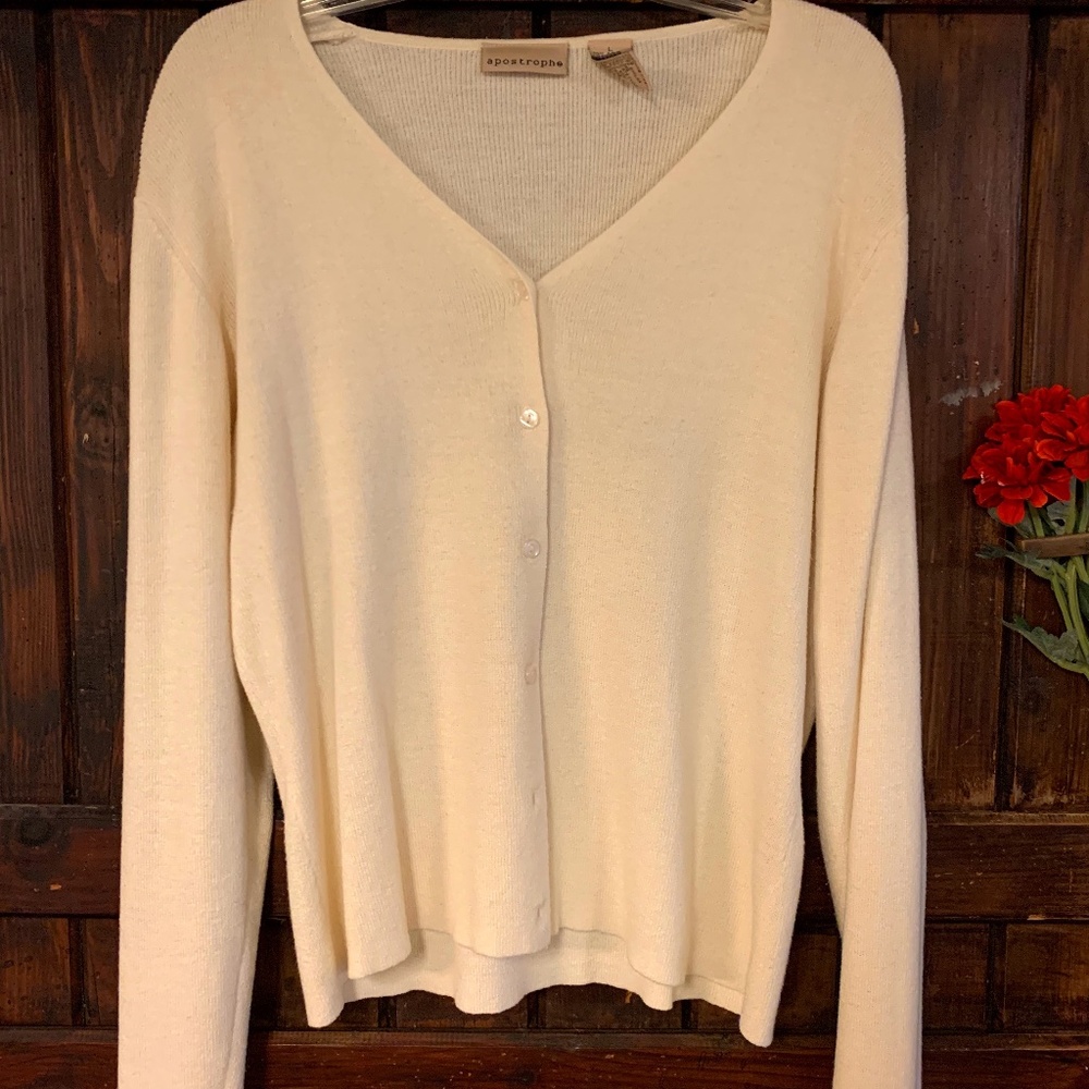 Apostrophe Long-Sleeve Button-Front Cardigan - image 1